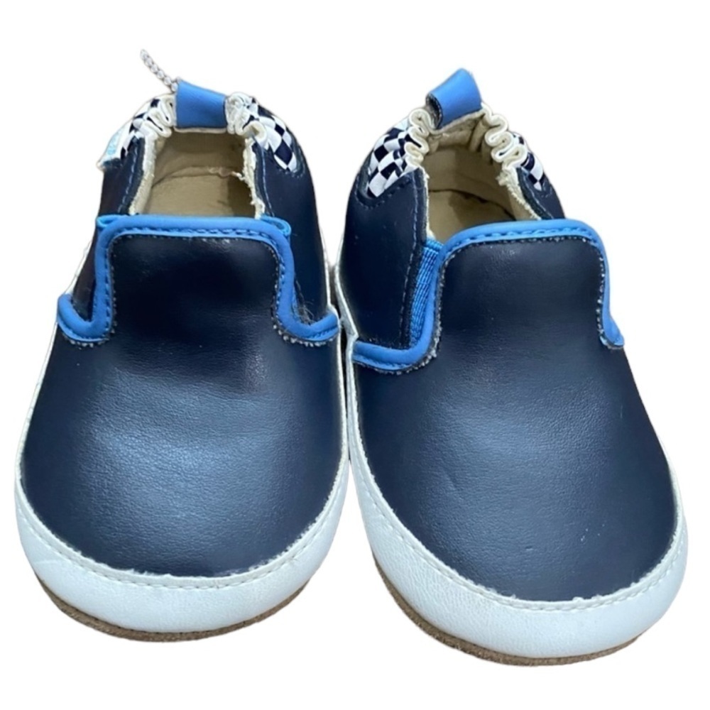 Robeez Leather Liam Blue Checks